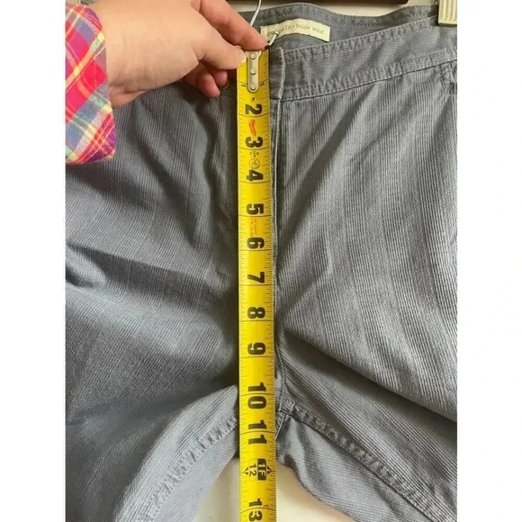 J Jill Blue 100% Cotton Textured Capri Pants Genuine Fit Below Waist 12 EUC 0304 - Picture 8 of 12